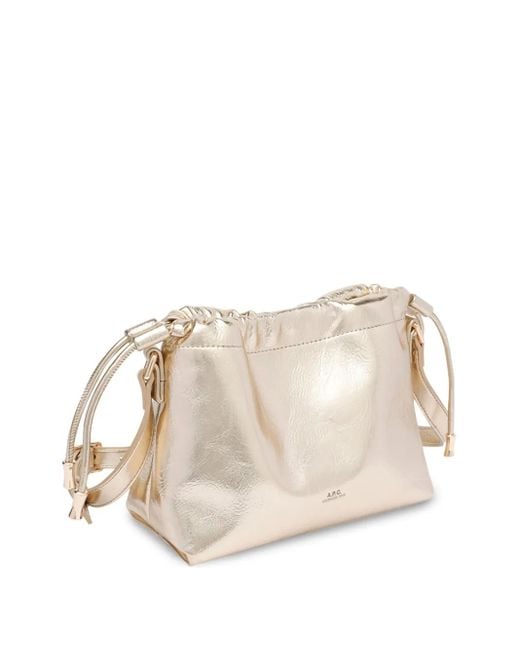 A.P.C. Natural Mini Ninon Drawstring Shoulder Bag
