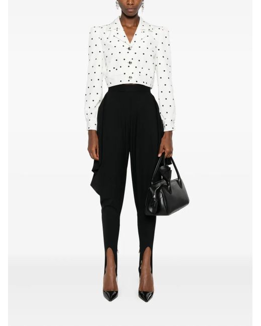 Alessandra Rich White Polka-dot Buttoned Jacket