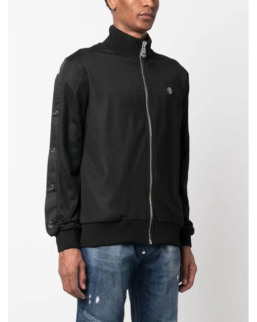 Philipp Plein Black Appliqué-Detail Bomber Jacket for men