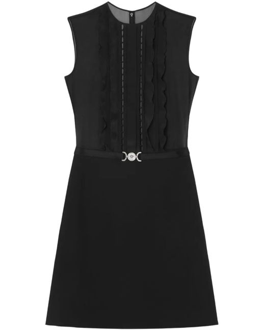Versace Black A-Line Silk Georgette Mini Dress