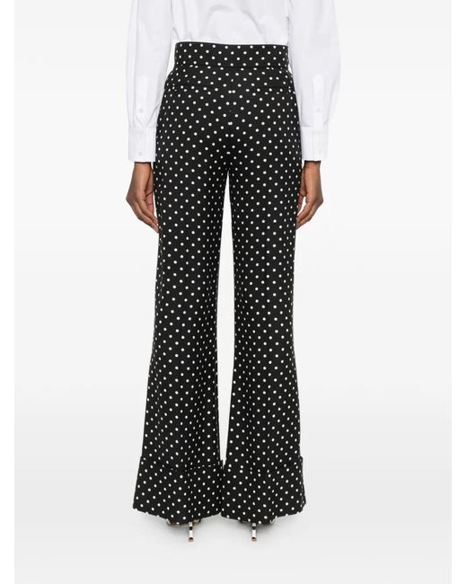 Valentino Garavani Black Polka-Dot Cuffed Trousers