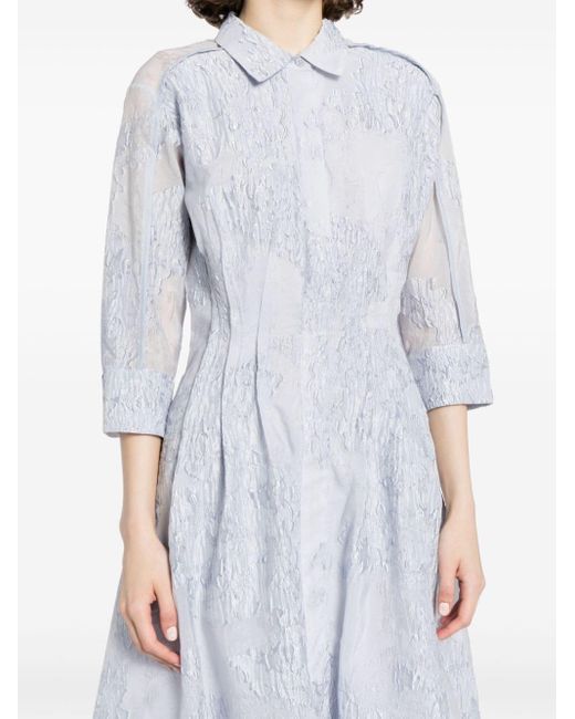 Jonathan Simkhai White Court Floral-jacquard Shirtdress