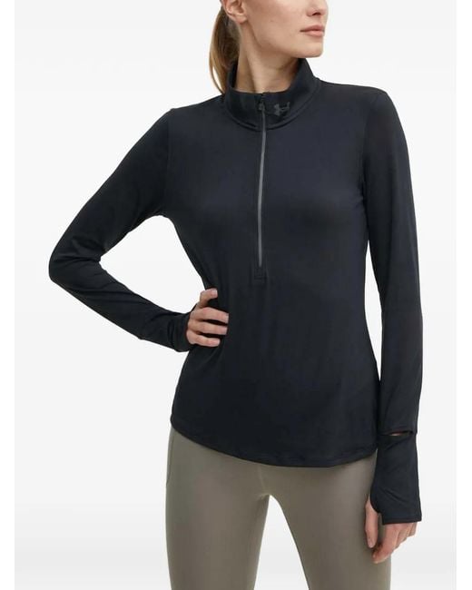 Under Armour Black Ua Launch Pro Thumbhole Zip-Detail Sweatshirt
