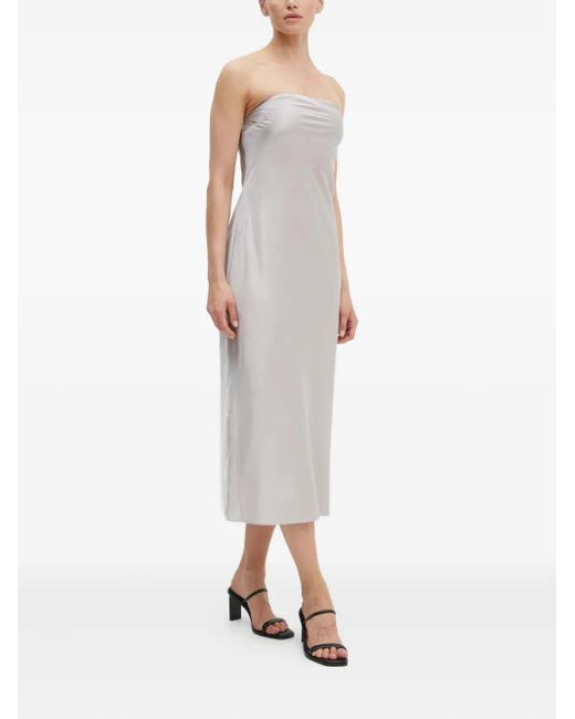 Samsøe & Samsøe White Strapless Midi Dress
