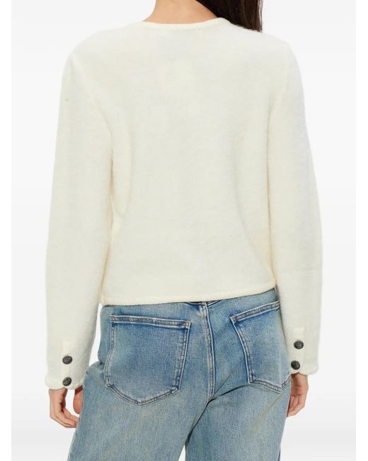 Gestuz White Cardigan À Poche Poitrine