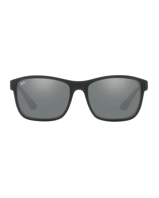 Ray-Ban Gray Chromance Wayfarer-Frame Sunglasss for men