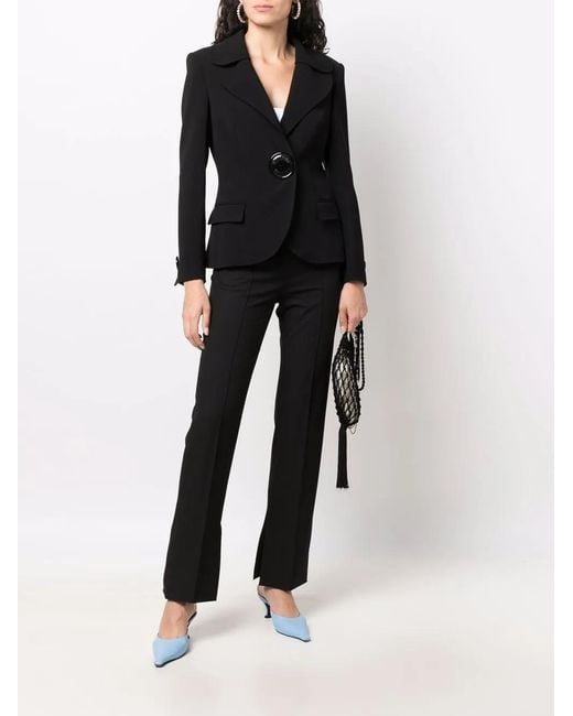 Moschino Black Oversized-Button Tailored Blazer