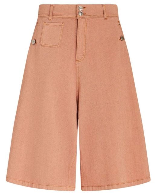 Pantalones vaqueros cortos con diseño ancho Etro de hombre de color Orange
