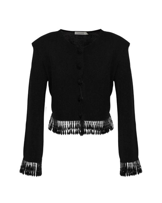 By Malene Birger Black Beaded-Fringe Cardigan