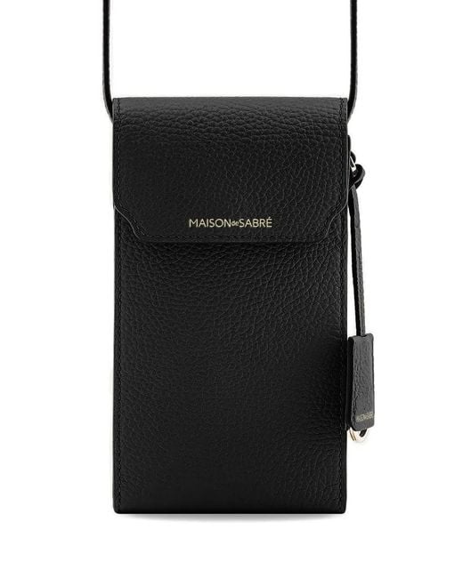 Maison De Sabre White Leather Phone Pouch