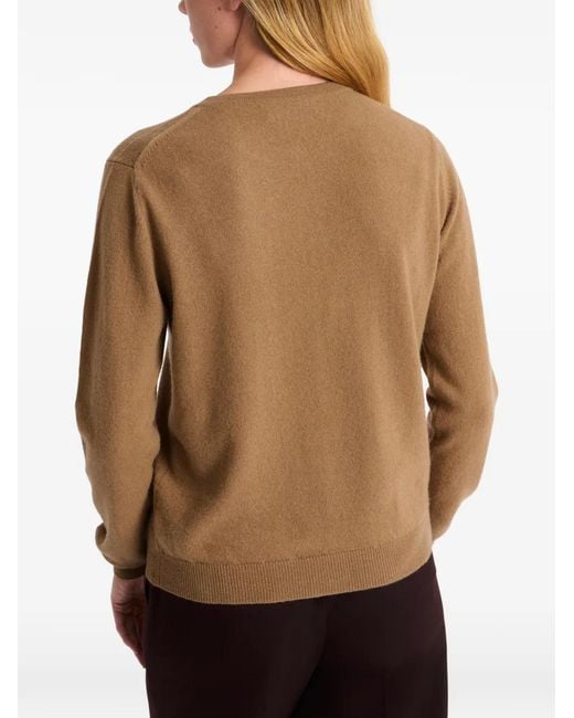 Pringle of Scotland Natural Crew-Neck Cashmere Cardigan