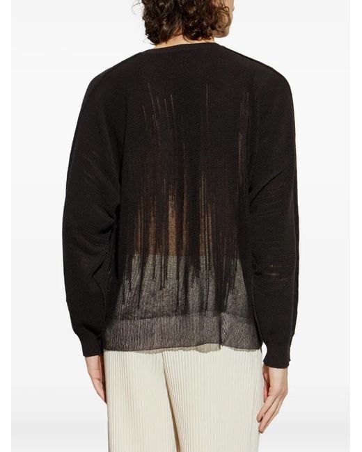 Homme Plissé Issey Miyake Black Brush Close-Up Crew-Neck Sweater for men