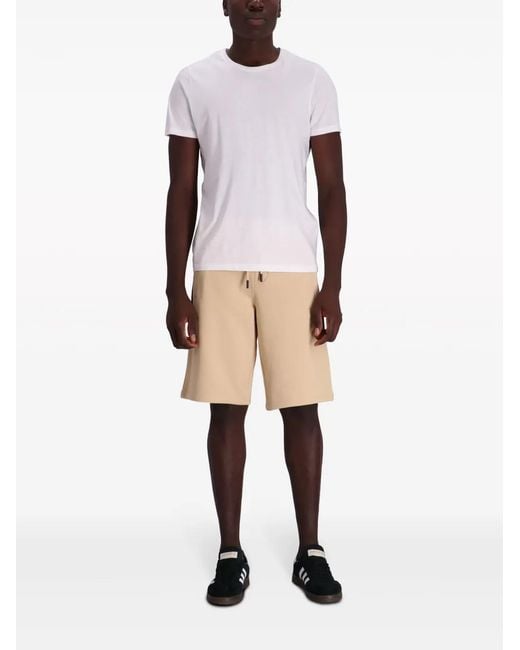 Karl Lagerfeld Natural Logo-Patch Drawstring Shorts for men