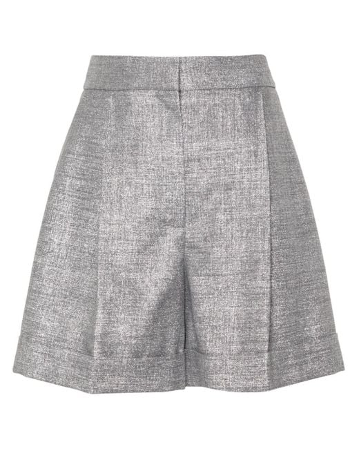 Pantalones cortos con acabado metalizado Alexander McQueen de color Gray