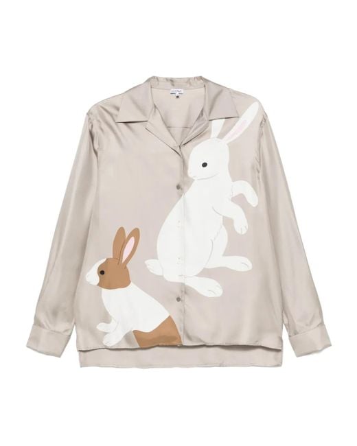 Loewe X Suna Fujita Zijden Blouse in het White