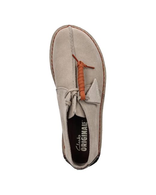 Clarks Brown Desert Trek Suede Loafers for men