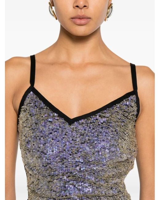 MITILIANE COUTURE Blue Sequined Top