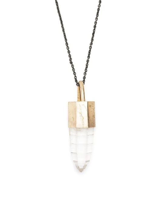 Parts Of 4 Metallic Talisman Quartz Pendant Necklace