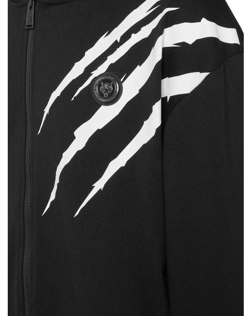Philipp Plein Black Zip Scratch Jacket for men