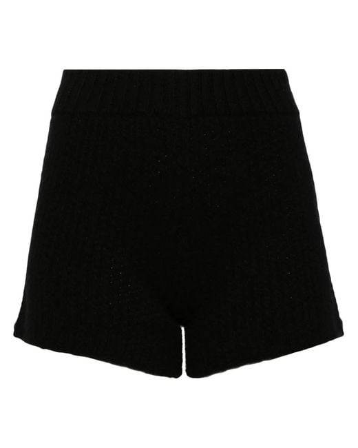 Alanui Black Cashmere-Blend Knitted Shorts