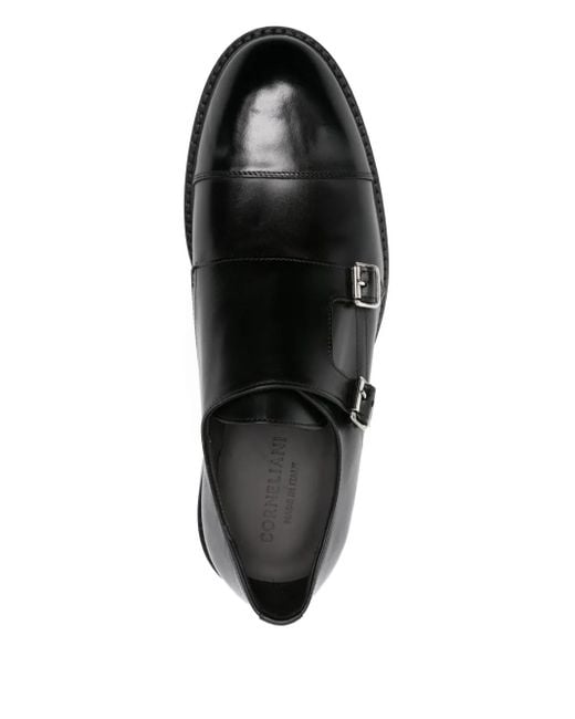 Corneliani Black Flat Shoes for men