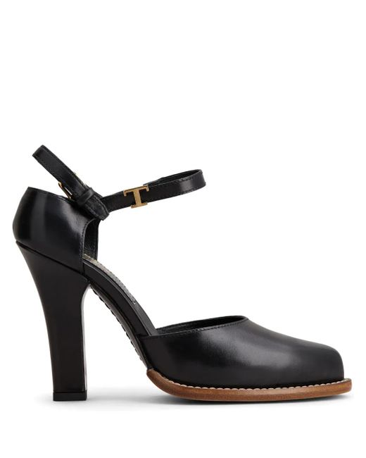 Tod's Black Logo-Plaque Leather Pumps
