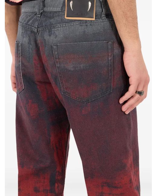 Roberto Cavalli Red Dyed-Effect Jeans for men
