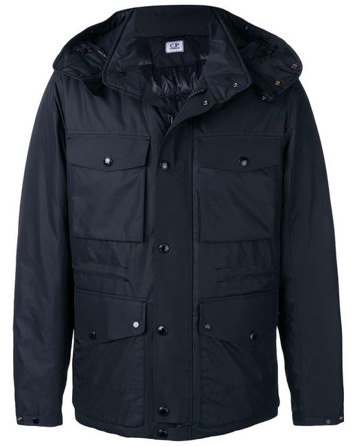 C P Company Blue Micro M Goggle Jacket for men