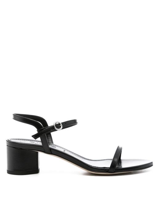 Aeyde Black Immi 55mm Leather Sandals
