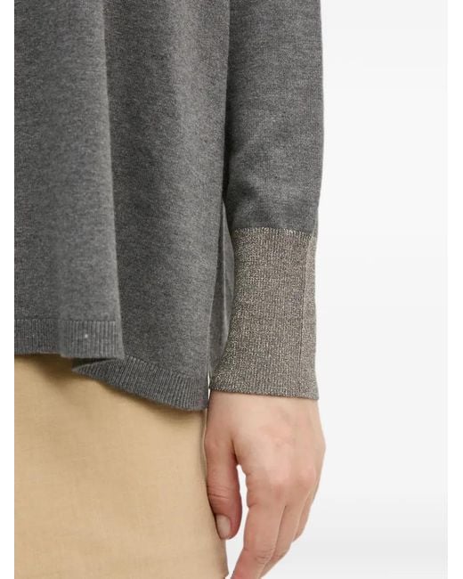 GAUDI Gray High-Neck Asymmetric Sweater