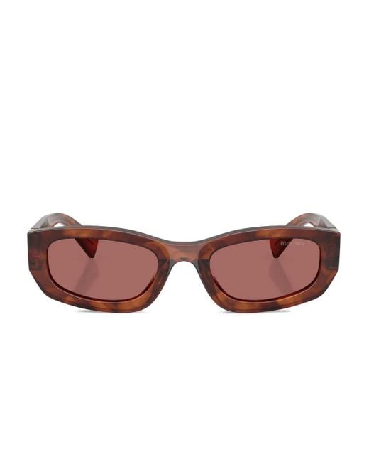 Miu Miu Brown Mu B04S Logo Sunglasses