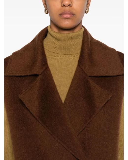 Abrigo con doble botonadura Patrizia Pepe de color Brown