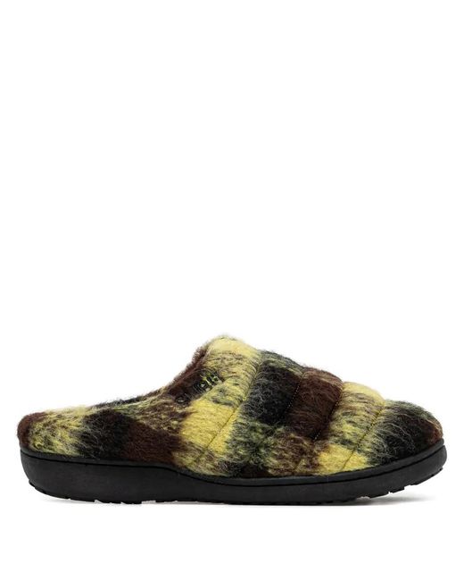 SUBU Black Slipper mit Karomuster