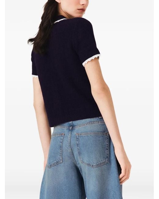 Maje Blue Short-Sleeve Shirt