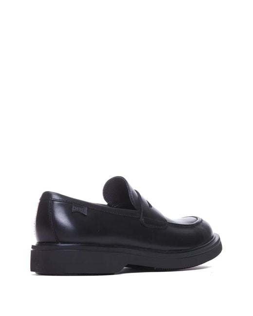 Camper Blue Norman Round-Toe Leather Loafers for men