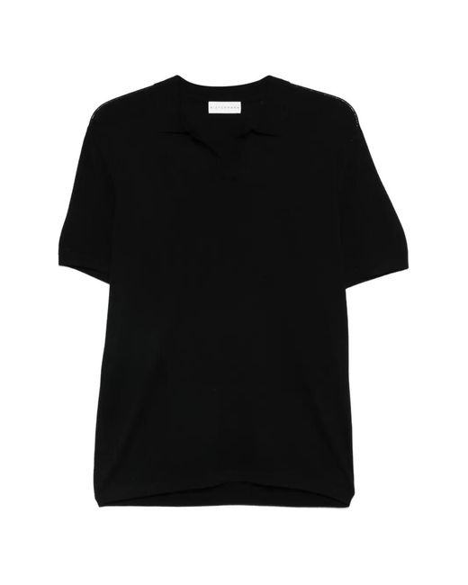 KIEFERMANN Black V-Neck T-Shirt for men