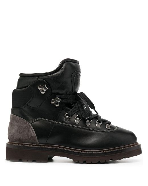 Brunello Cucinelli Leather Chunky Hiking Boots in Black - Lyst