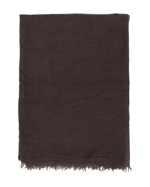Rick Owens Sjaal Met Gerafelde Afwerking in het Brown