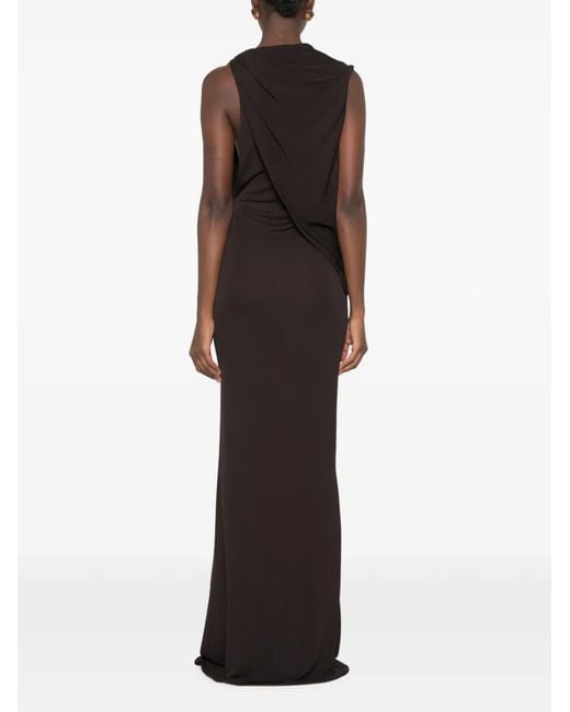 Tom Ford White Draped-Neck Maxi Dress