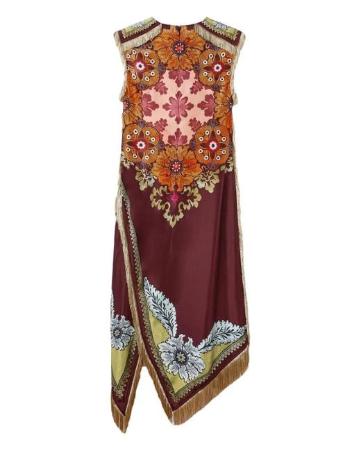 LaDoubleJ Red Silk Scarf Dress