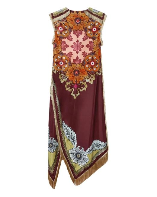 Vestido de día asimétrico con estampado floral LaDoubleJ de color Red
