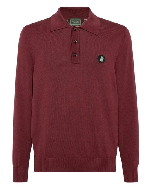 メンズ Billionaire ロングスリーブ ポロシャツ Red