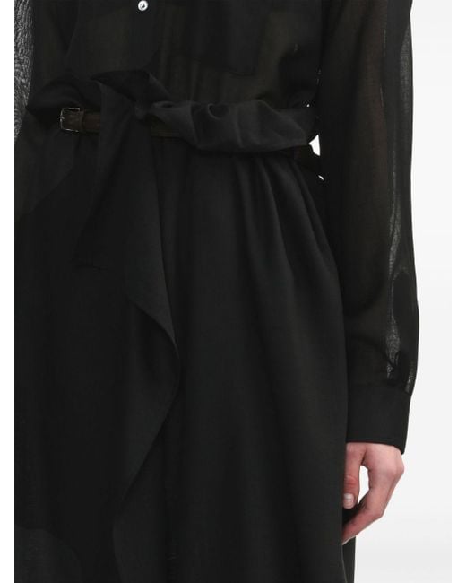 Magliano Black Belted Wool-blend Skirt