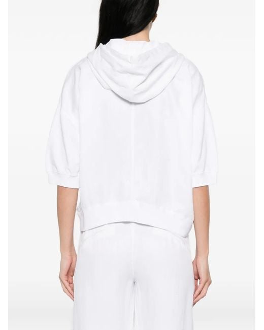 European Culture White Zip Hoodie