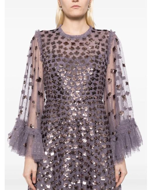 Needle & Thread Purple Glisten Maxi Dress