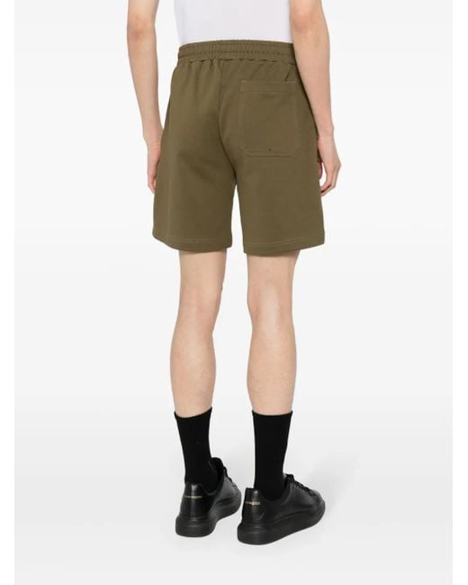 Helmut Lang Green Logo-Print Cotton Shorts for men
