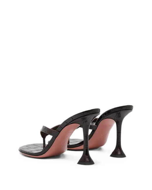 AMINA MUADDI White Juliette Croc-Effect Leather Sandals