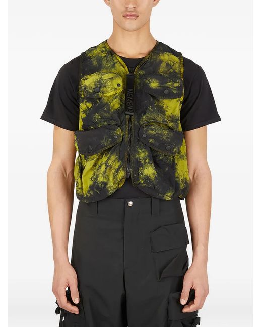 NEMEN Green V-Neck Flap-Pocket Gilet for men