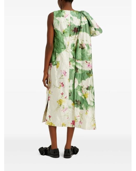 Erdem リボンディテール ドレープドレス Green