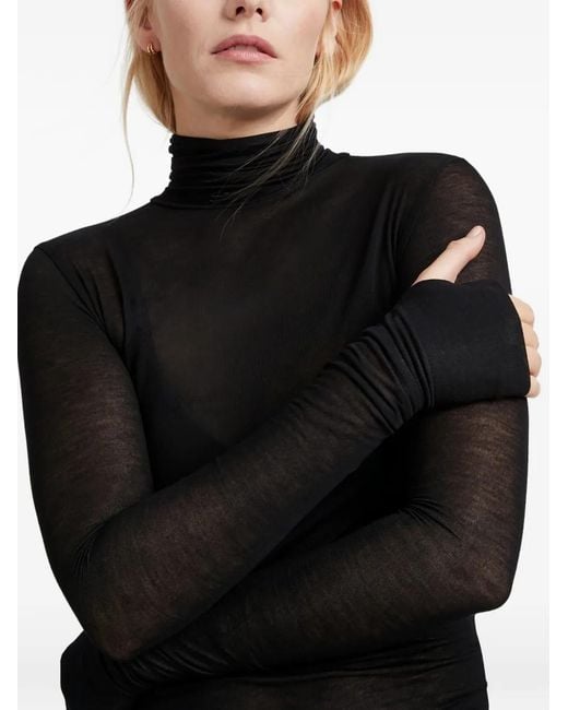 MARCELLA Black Eloise Sheer Longsleeve Top
